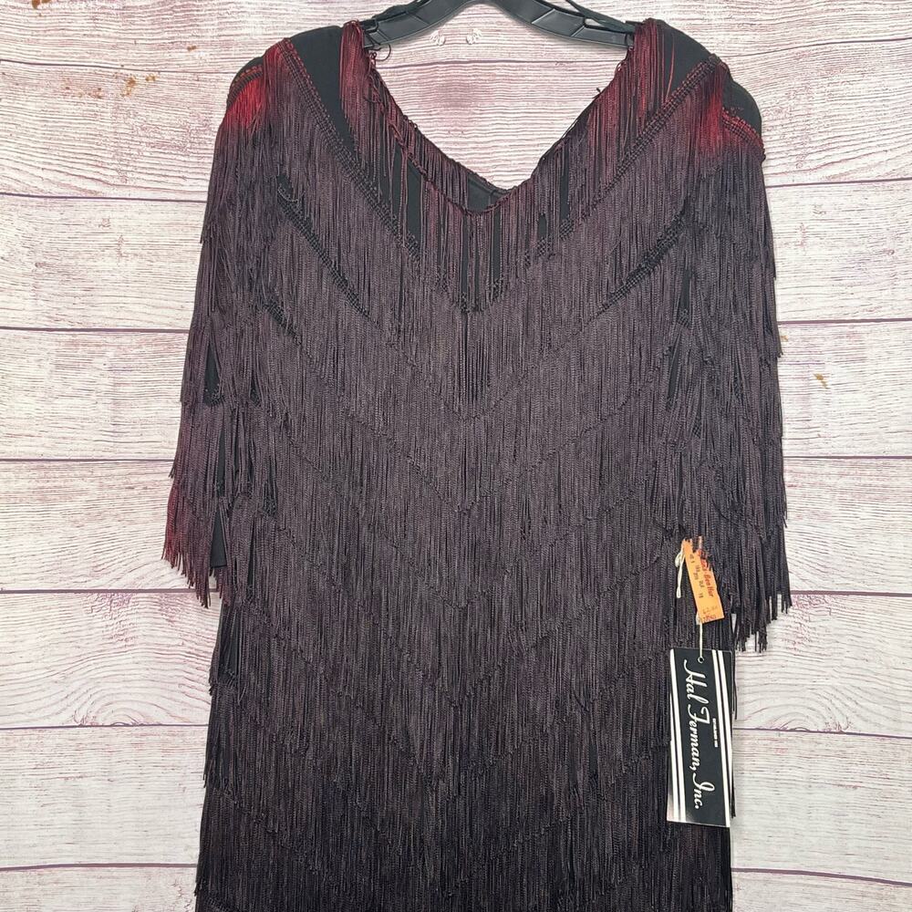 Vintage Hal Ferman Fringe Shift Ombre 1920's Party Gatsby Flapper Dress Size 16 - Picture 11 of 16